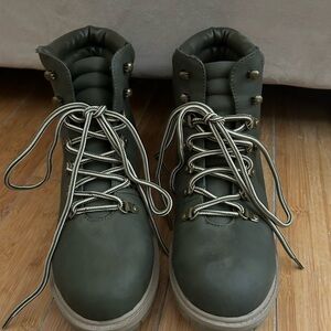 Esprit Khaki Green Lace-Up Boots